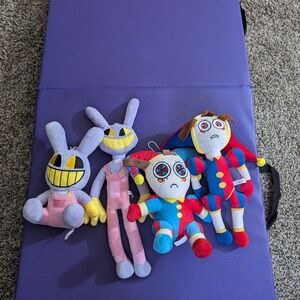 4 PIECE SET — The Amazing Digital Circus Plush Toy Soft Stuffed Plushie